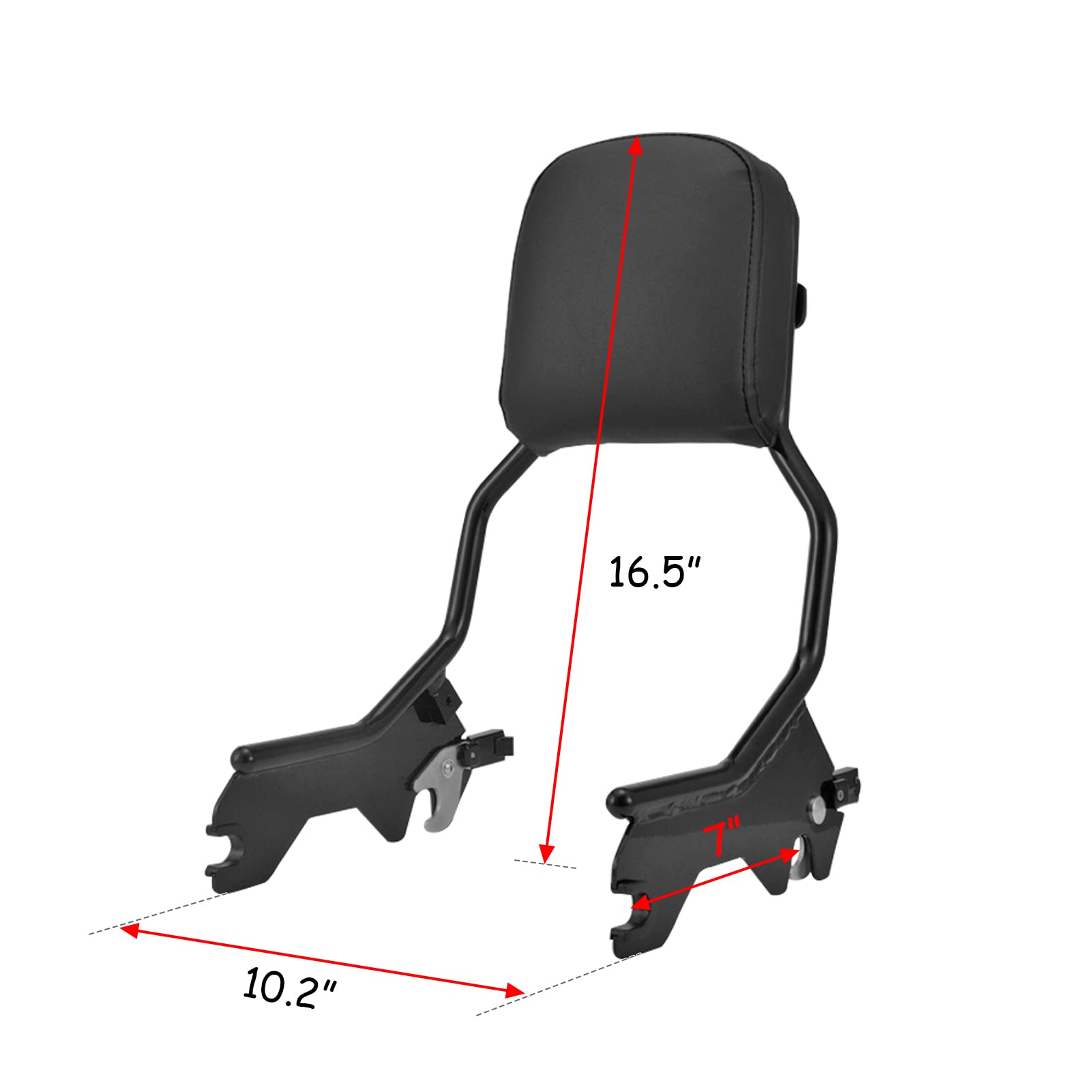 Xjmoto Wsays Standard Height Sissy Bar Detachable Upright Passenger Backrest Compatible With Harley Softail Flde Flhc Flhcs Flsl Fxbb Fxbbs And Fxst 2018-2024 Models, Gloss Black