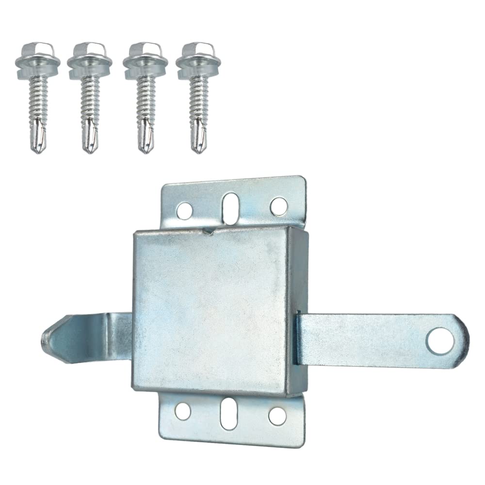 Qzattcaen Garage Door Side Lock Inside Deadlock For Most Garage Door Galvanized Steel -1Pack, Silver