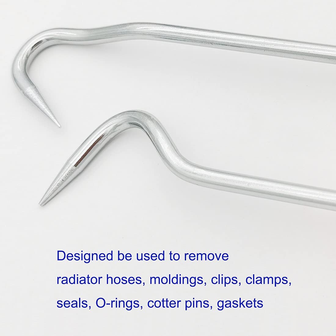 Vastools 10'' & 8'' Hose Removal Hook Pick Set, Radiator Hose Remover, Dual Material Handles, Carbon Steel, Multicolor