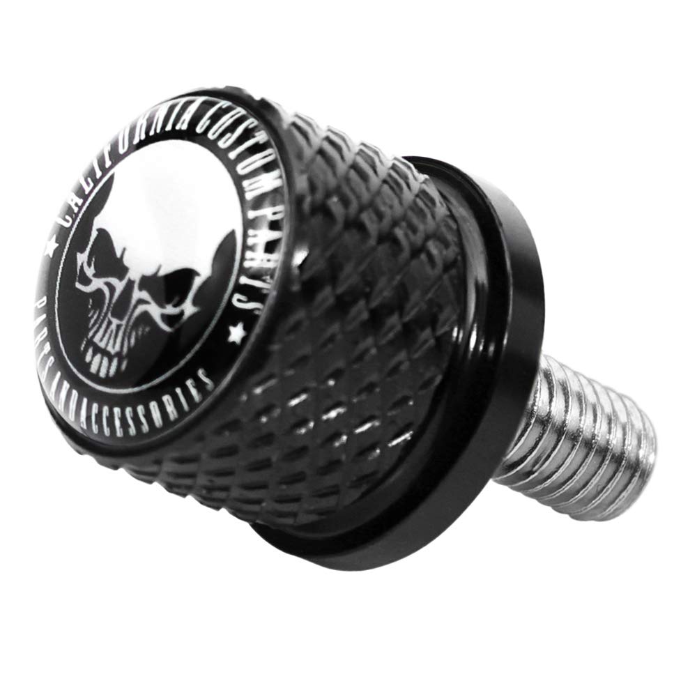 Black Stainless Knurled Fender Rear Seat Bolt Screw for Indian Scout 2015-2020 All Models -Skeleton Skull
