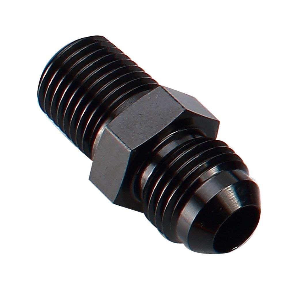 Ac Performance Male 3/8'' Npt To -6 An Flare Adapter Straight Aluminum Black