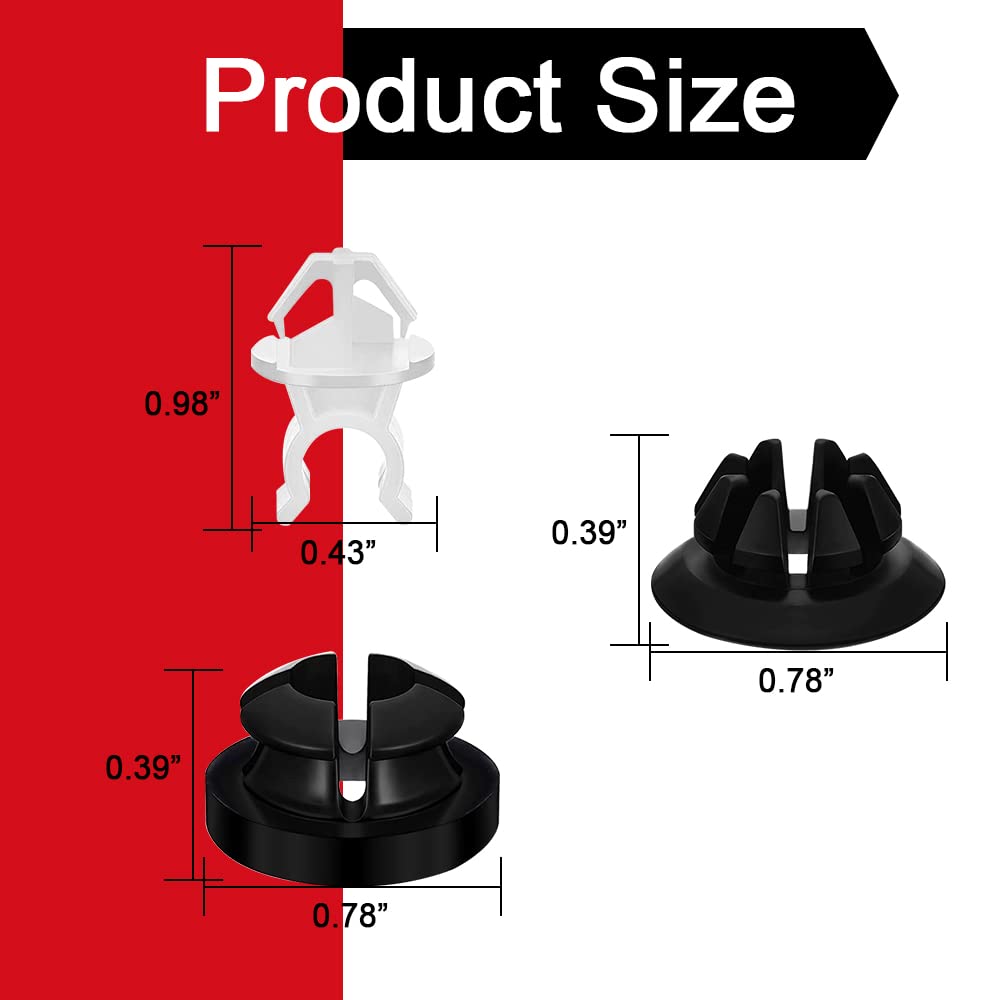 30Pcs Hood Prop Rod Holder Clips, Car Engine Hood Stay Clips, Hood Support Prop Rod Holder, Black White Hood Rod Clip Compatible