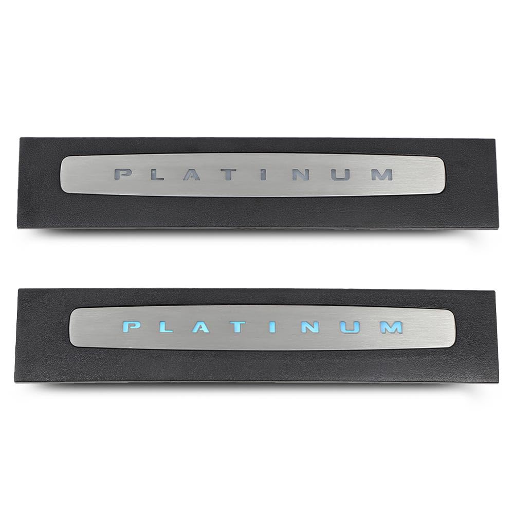 Pit66 Led Illuminated Platinum Door Sill Plate Set Compatible With Ford F250 F350 F450 F550 Super Duty Crew Cab Only 2017-2022 H