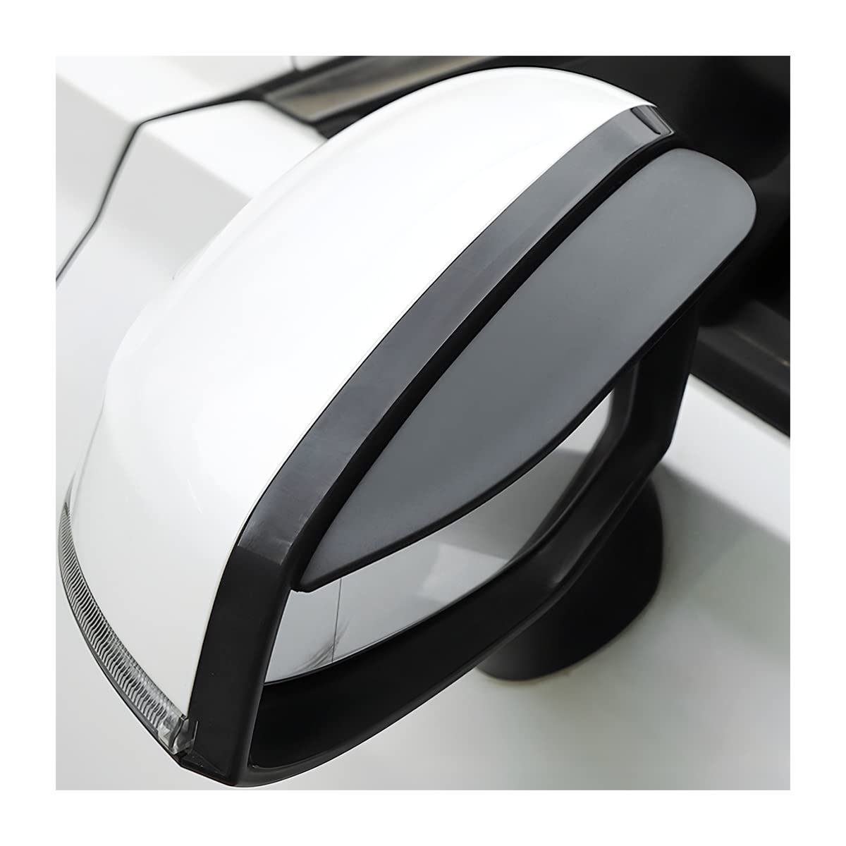 Blilo 2Pcs Car Rear View Mirror Rain Visor Guard, Carbon Fiber Car Side Mirror Rain Eyebrow, Waterproof Auto Mirror Rain Visor Smoke Guard, Universal For Cars, Truck And Suv (Smooth Black)