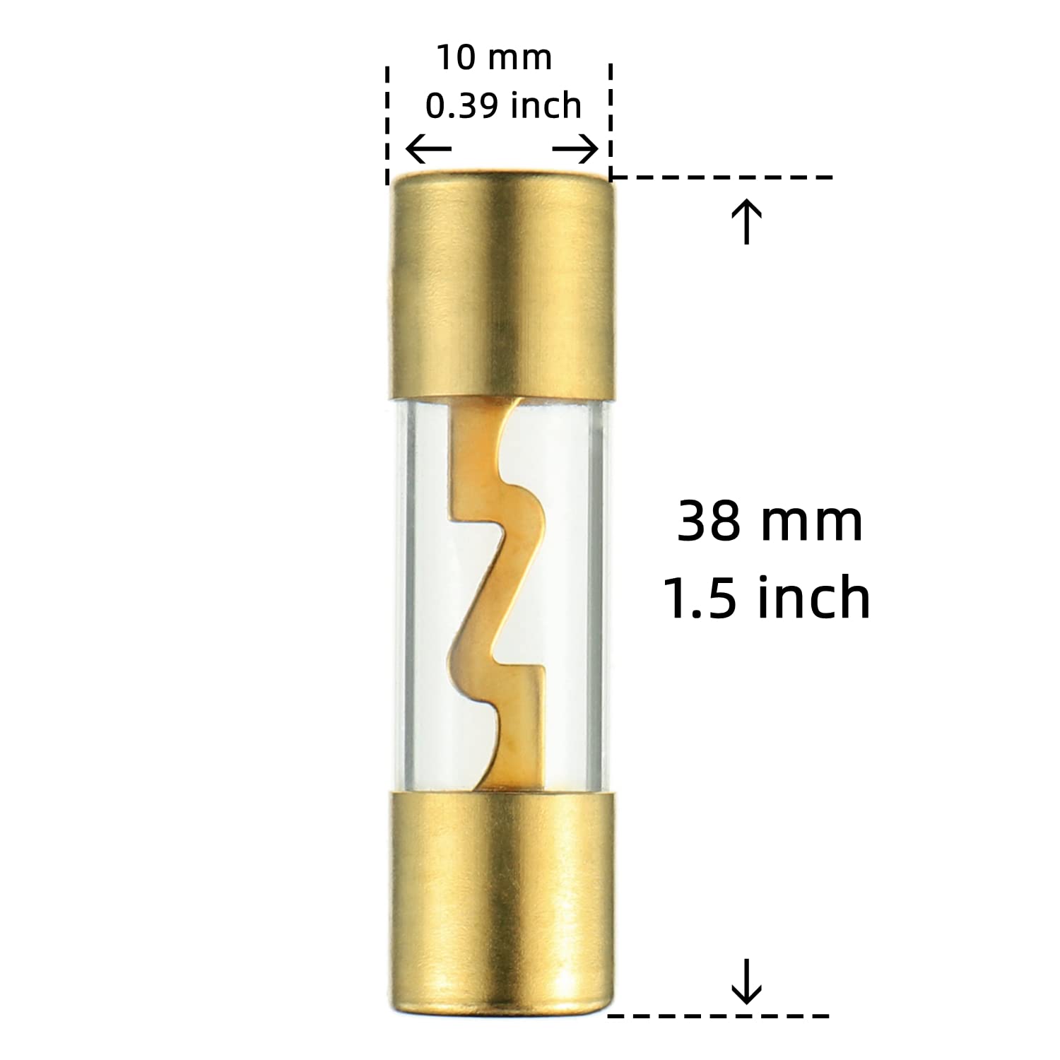 Bojack 80A Gold Plated Glass Car Audio Agu Fuse For Car/Auto/Marine Audio Stereo Amplifier Power Protection (Pack Of 5)
