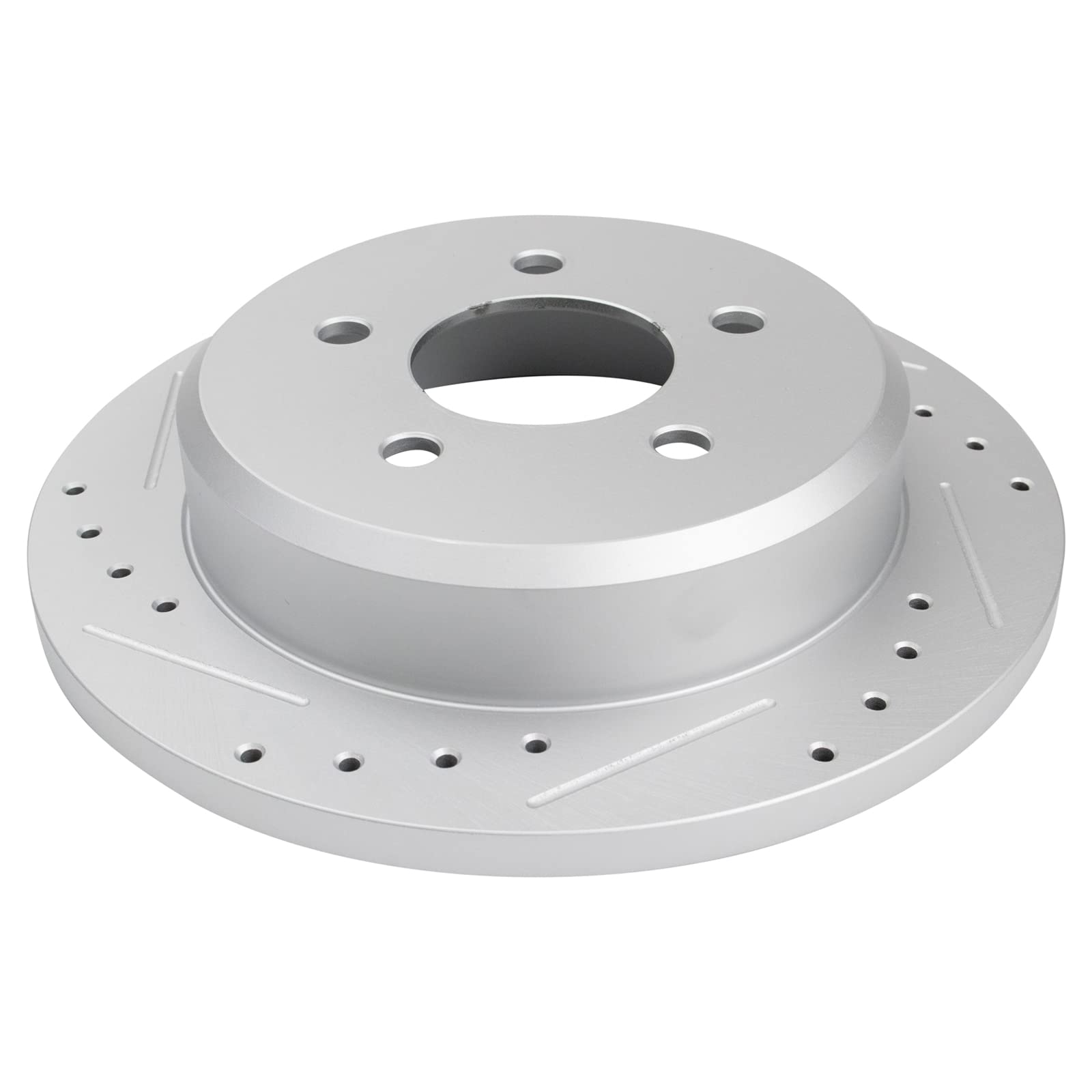 Trq Rear Performance Brake Rotors Set Premium G-Coated Cross Drilled & Slotted Compatible With 1996-2002 Ford Crown Victoria Lin