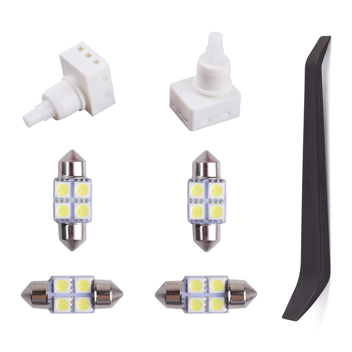 Xislet 924-798 Dome Lamp Switch Kit with 4 Bulbs Compatible with Tundra Honda Odyssey Accord Pilot Ridgeline Acura Dodge Ram Overhead Interior Map Light Switches