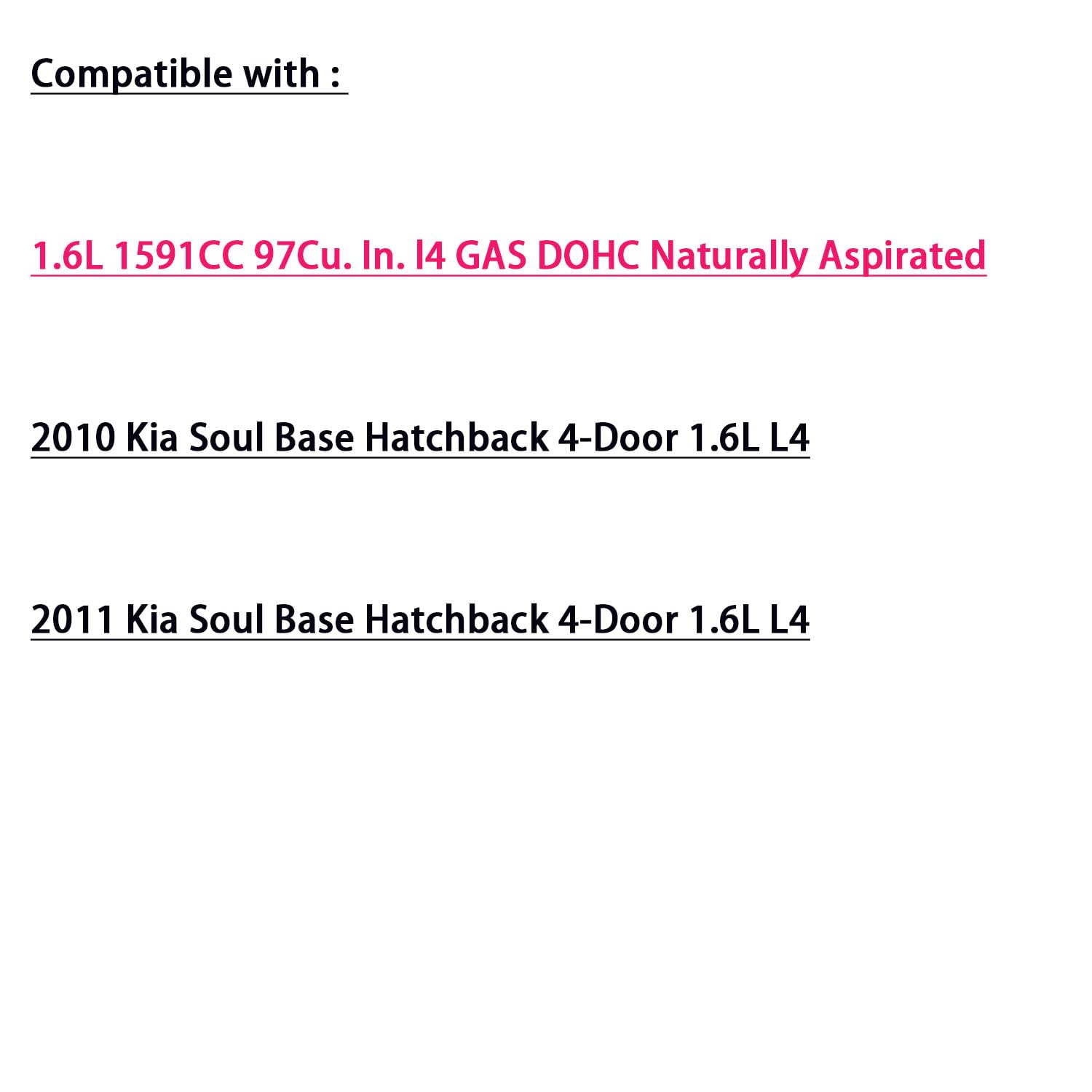 Ksu Ignition Coil Pack With Spark Plug For Soul 2010 2011 1.6L L4 27301-2B010 Uf636 Uf-636 273012B010
