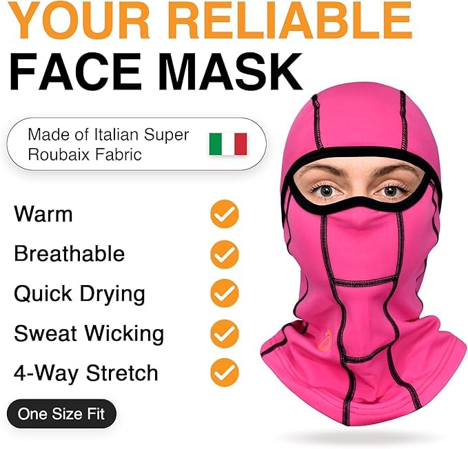 Geartop Balaclava Ski Mask Winter Face Mask For Men Motorcycle Balaclava Ski Mask For Men, Ski Mask Black Snowboard Balaclava Wo