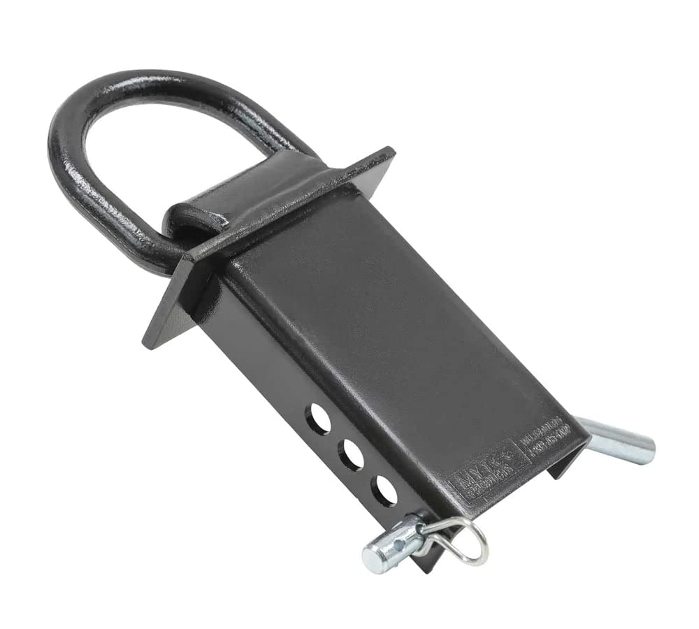 Mytee Products Heavy Duty Adjustable Trailer Stake Pocket D Ring Black Powder Coated W/ 1/2'' Hitch Pin, Load Limit 5400 Lbs & 4