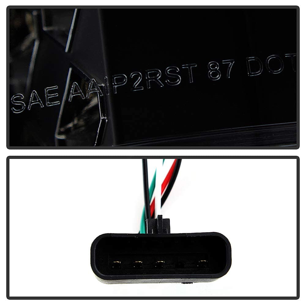 Acanii - For 1988-1998 Chevy Silverado Gmc Sierra Suburban Tahoe Black Smoked Led Tail Lights Lamps Pair Set Left+Right