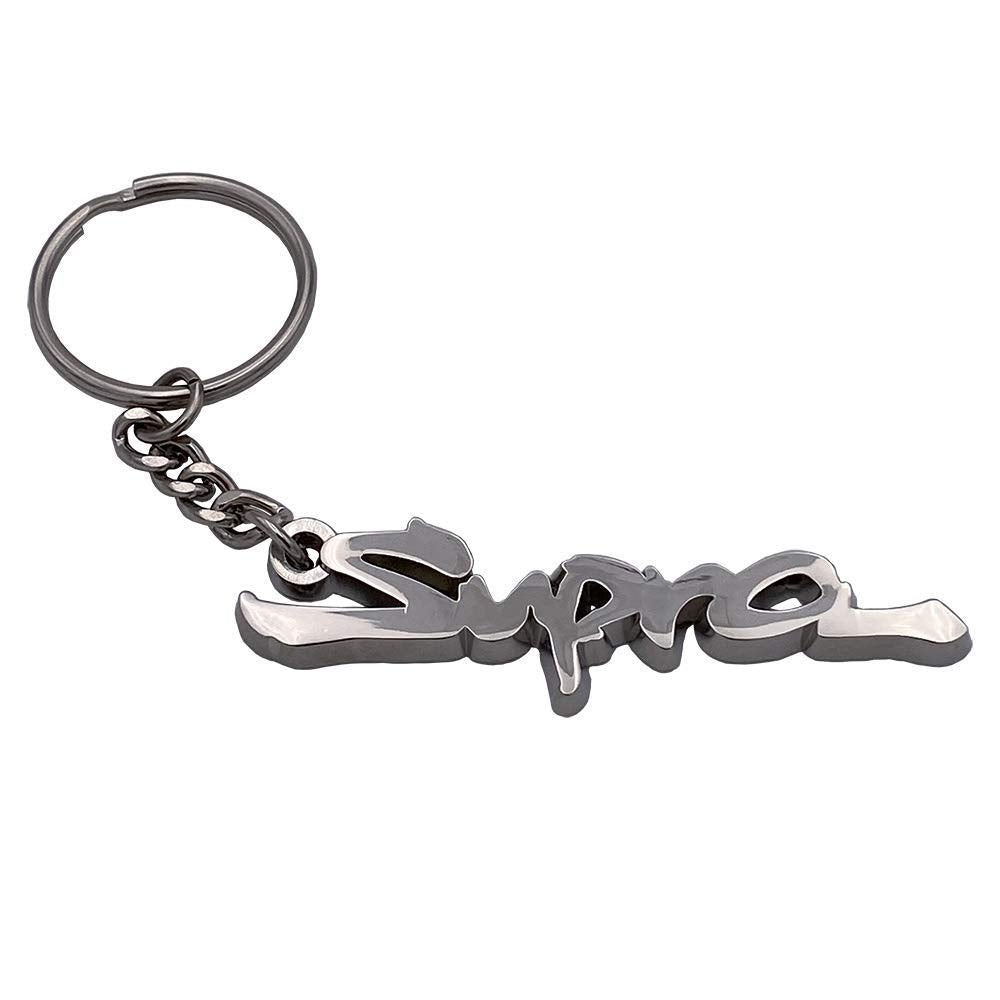 Boostnatics Car Badge Keychain Keyring Compatible With Supra Key Fob (Chrome)