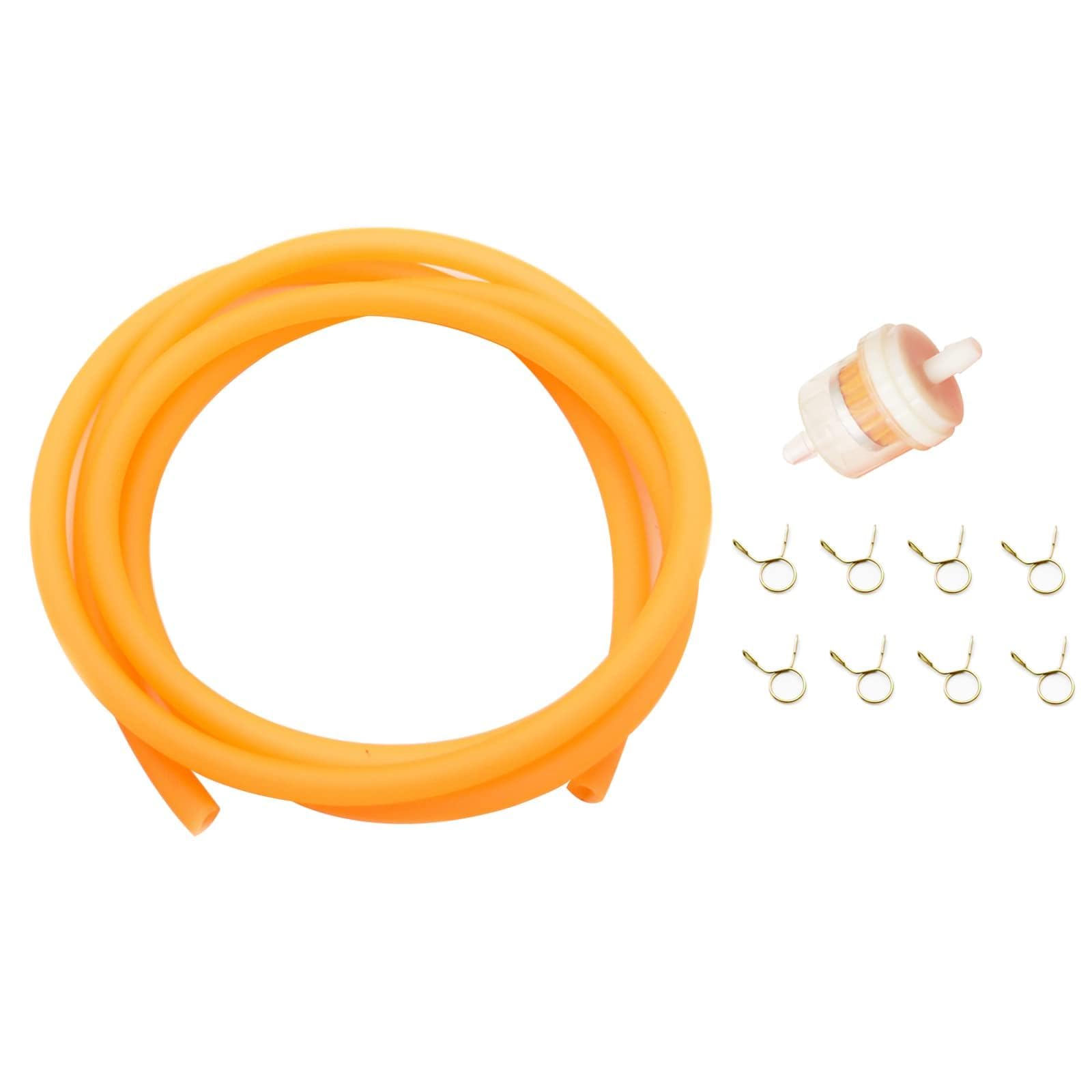 Pro Bat 5Mm X 1.5M Gas Fuel Hose Line For Atv Dirt Bike Go Kart Moped Pocket Bike (59'', Orange)