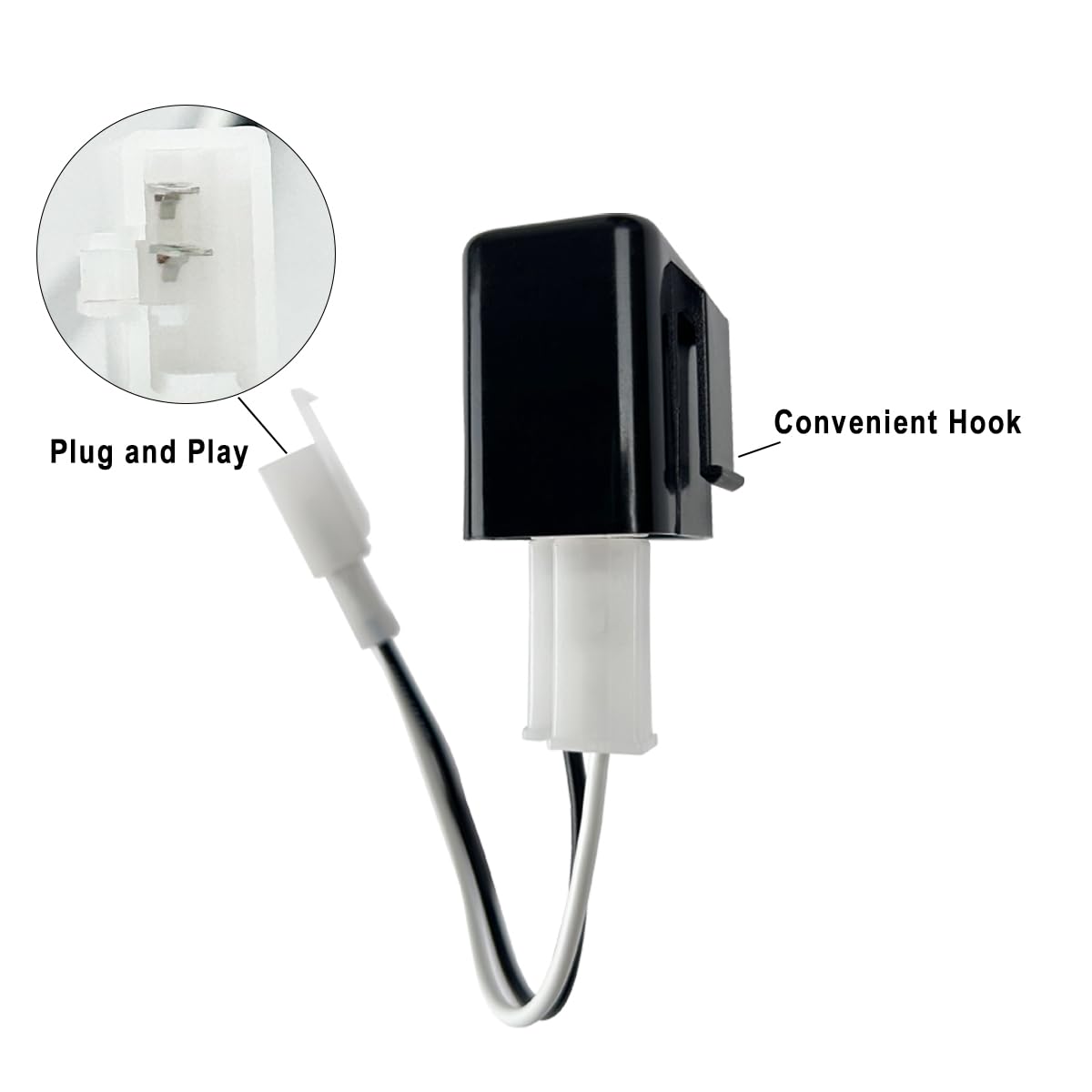 TECTEK Adjustable 2 prong Electronic LED Flasher Relay with Wires for bikes motorcycles scooters turn signals Hyper Flash 2 Pin