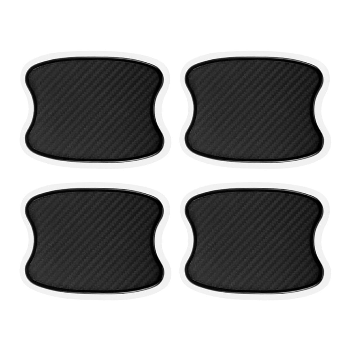 4Pcs Car Door Handle Cup Scratch Protectors, Tpu Carbon Fiber Door Bowl 3D Traceless Sticker, Car Door Handle Paint Cover Guard