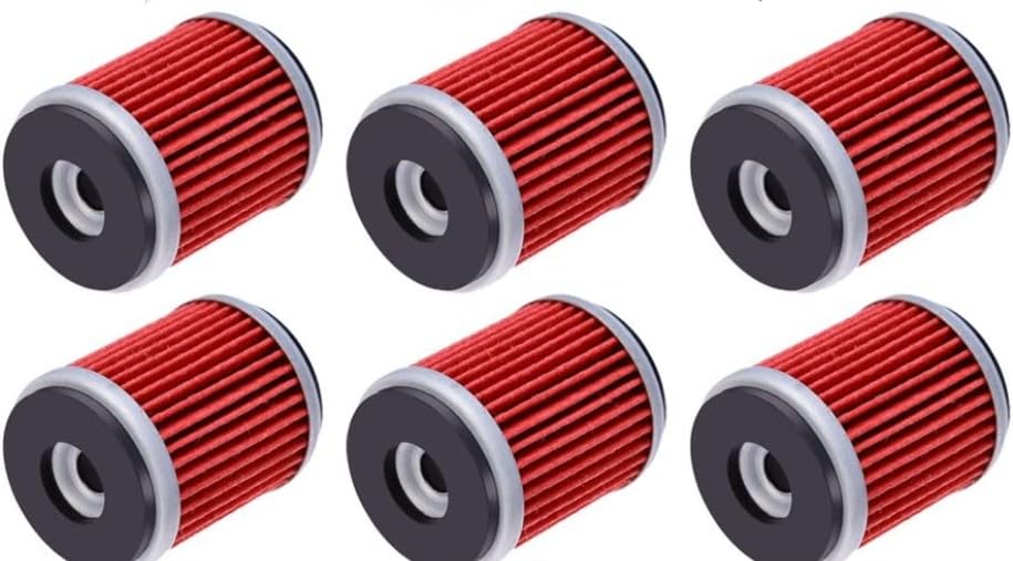 6-Pack Oil Filter Oil Filters Replacement Fit For Yamaha Yz250 Xt250 Ybr250 Yfz450 Yfz450R Yfz450W Yfz450X Yfz459R Yz250F Yz450F Wr250F Wr250R Wr450F Wr250X