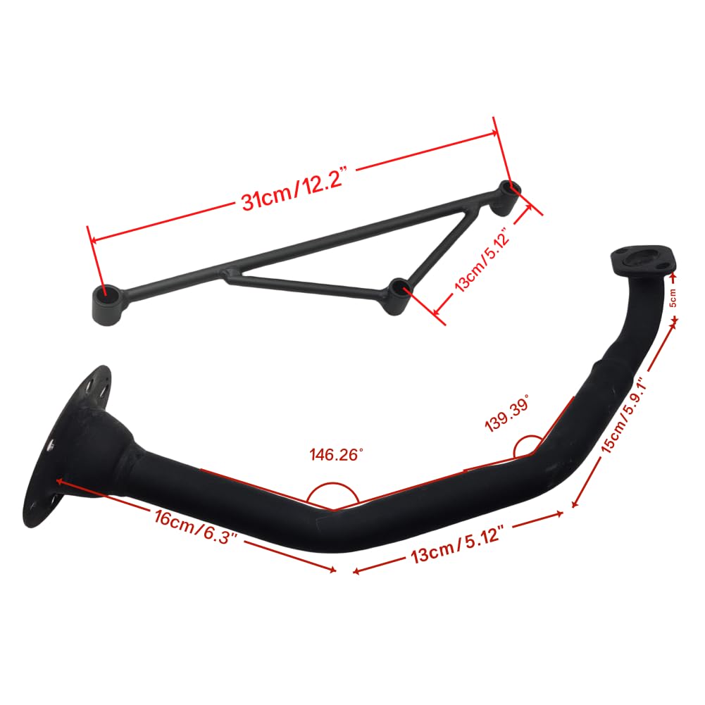 ZTDZZH black Muffler Exhaust Pipe System for GY6150CC Scooters Stroke Engine