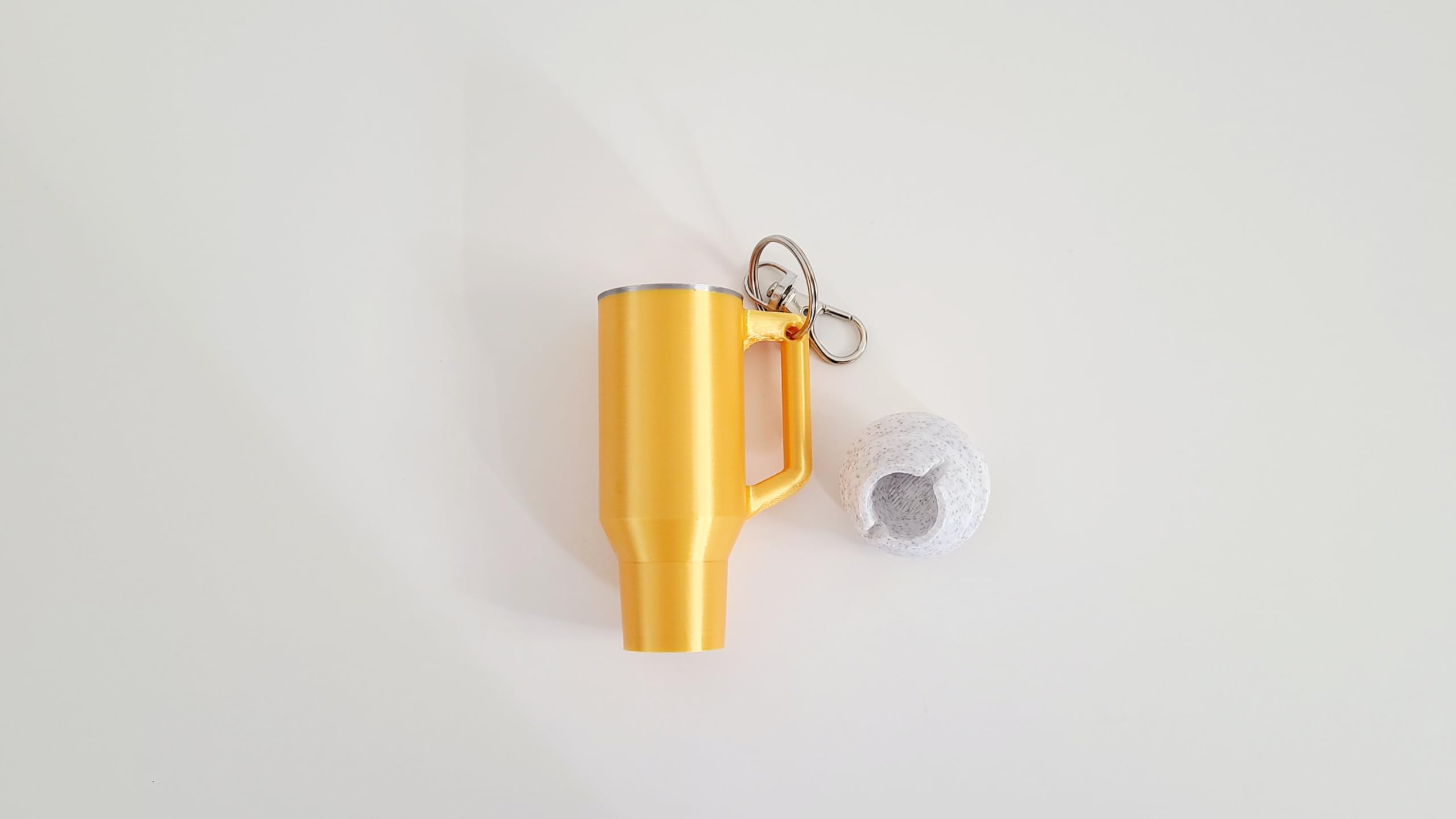 Miniature Tumbler Replica Keychain - 3D Printed Desk Accessory Home Decor (3 Pack: Gold Chapstick Edition)