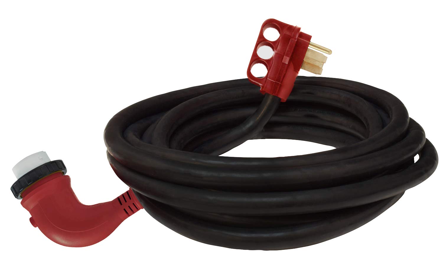 Valterra Mighty Cord Rv 50-Amp 90-Degree Detachable Power Cord, 25-Foot Cord For Rv, Red