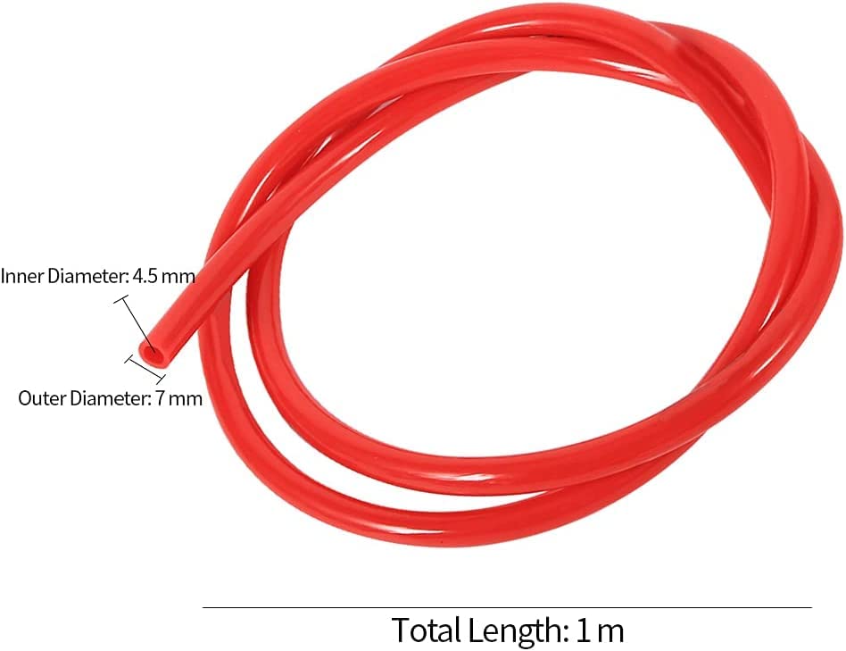 Keenso Colorful Gas Line Hose Tube Pipe Petrol 1/4 Inch 3 Feet For Motorcycle Dirt Pit Bike Atv Snowmobile Pwc Jet Ski Polyurethane(Red)