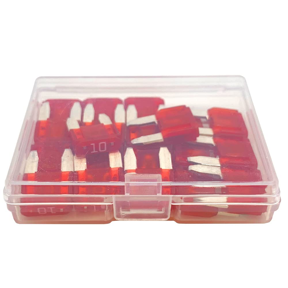 20Pcs 10A Mini Blade Fuse And 1 Fuse Puller Atc/Ato 32V 10Amp Fast Blow For Automotive Car Truck Suv
