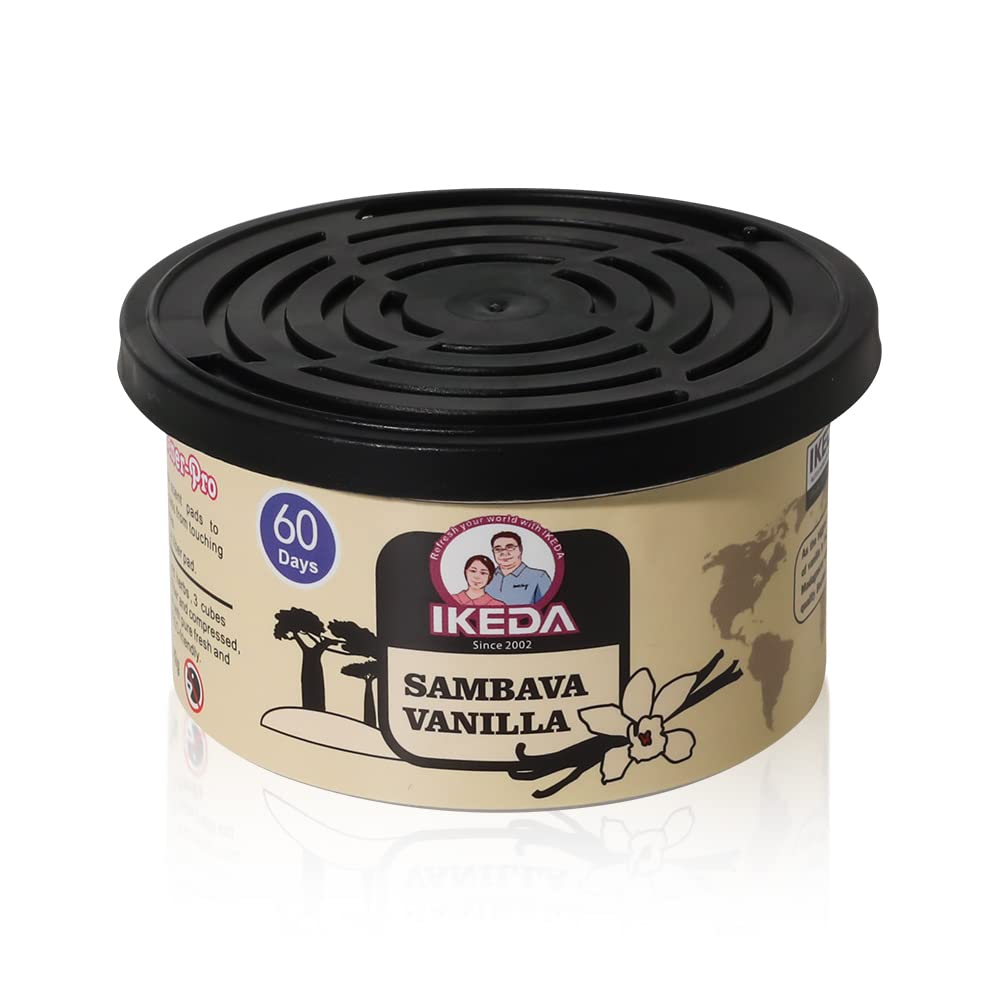 Ikeda Scents Car Air Fresheners: Sambave Vanilla Scent | Organic Can | Odor Eliminator Essential | Long-Lasting | Strong Fragran