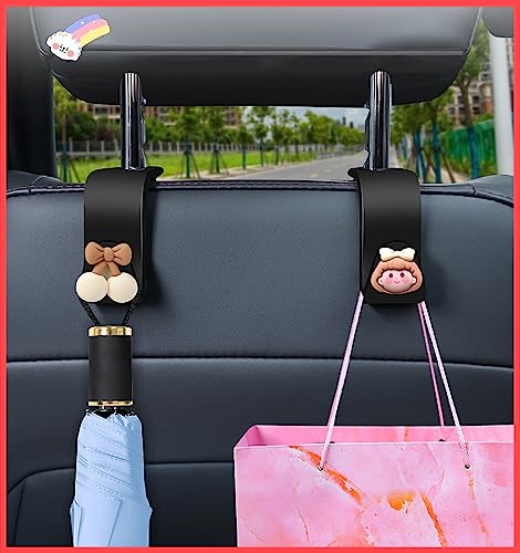 Wolpin Car Backseat Headrest Hook/Hanger Universal Durable Organiser For Handbag, Wallets, Keys, Grocery Bags Cherry And Bow Gir
