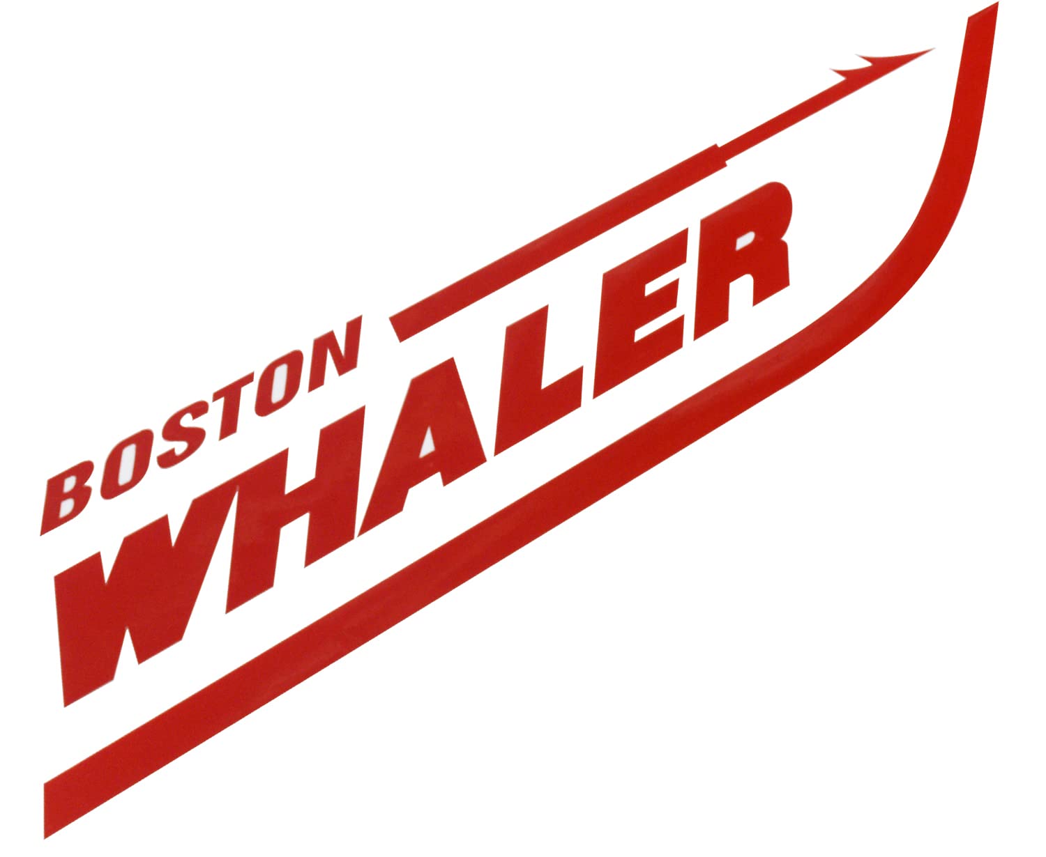 2Pc Boston Whaler Stickers Decal Boat Outboard Motor Fit for Whaler Hull Marine Grade (Red)
