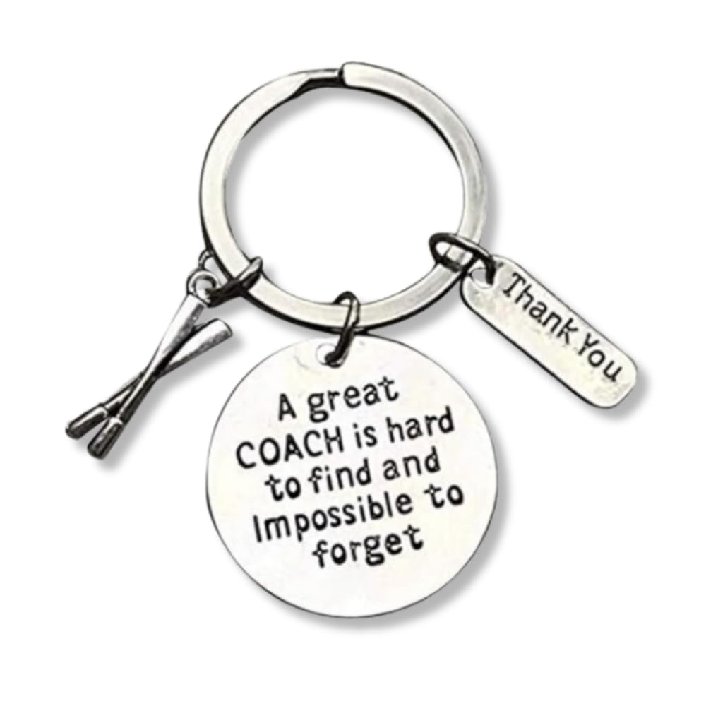 Rowing Coach Keychain, Rowing Crew Coach Gifts, Great Coach is Hard to Find But Impossible to Forget Keychain