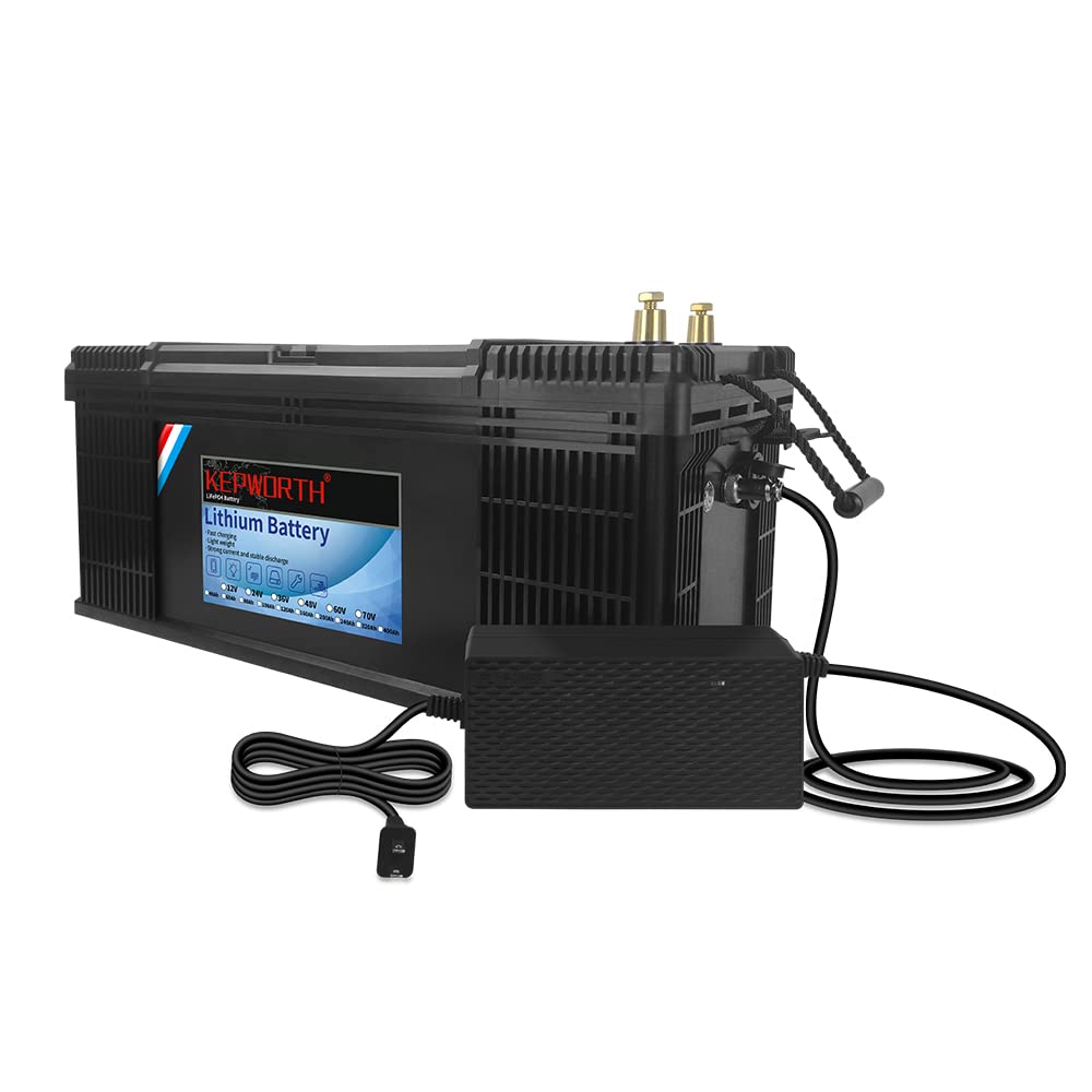 Kepworth 24V 100Ah Lifepo4 Battery Deep Cycle Lithium Iron Phosphate Battery Built-In Bms Lightweight Maintenance-Free Perfect For Rv/Camping, Solar/Backup Power,Trolling,Motor/5-Years Warranty