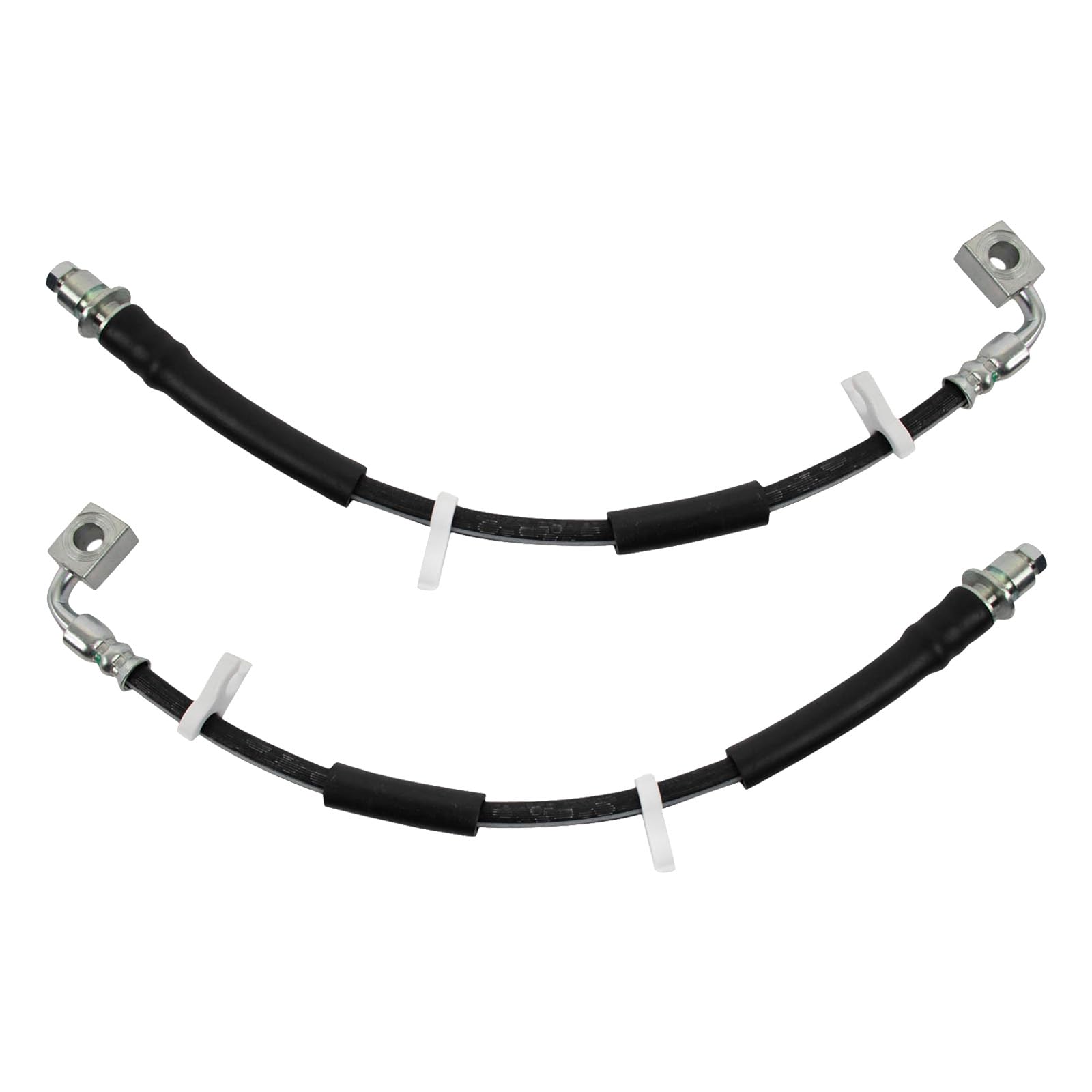 Trq Front Brake Hose Set Compatible With 2007-2011 Dodge Nitro 2008-2012 Jeep Liberty