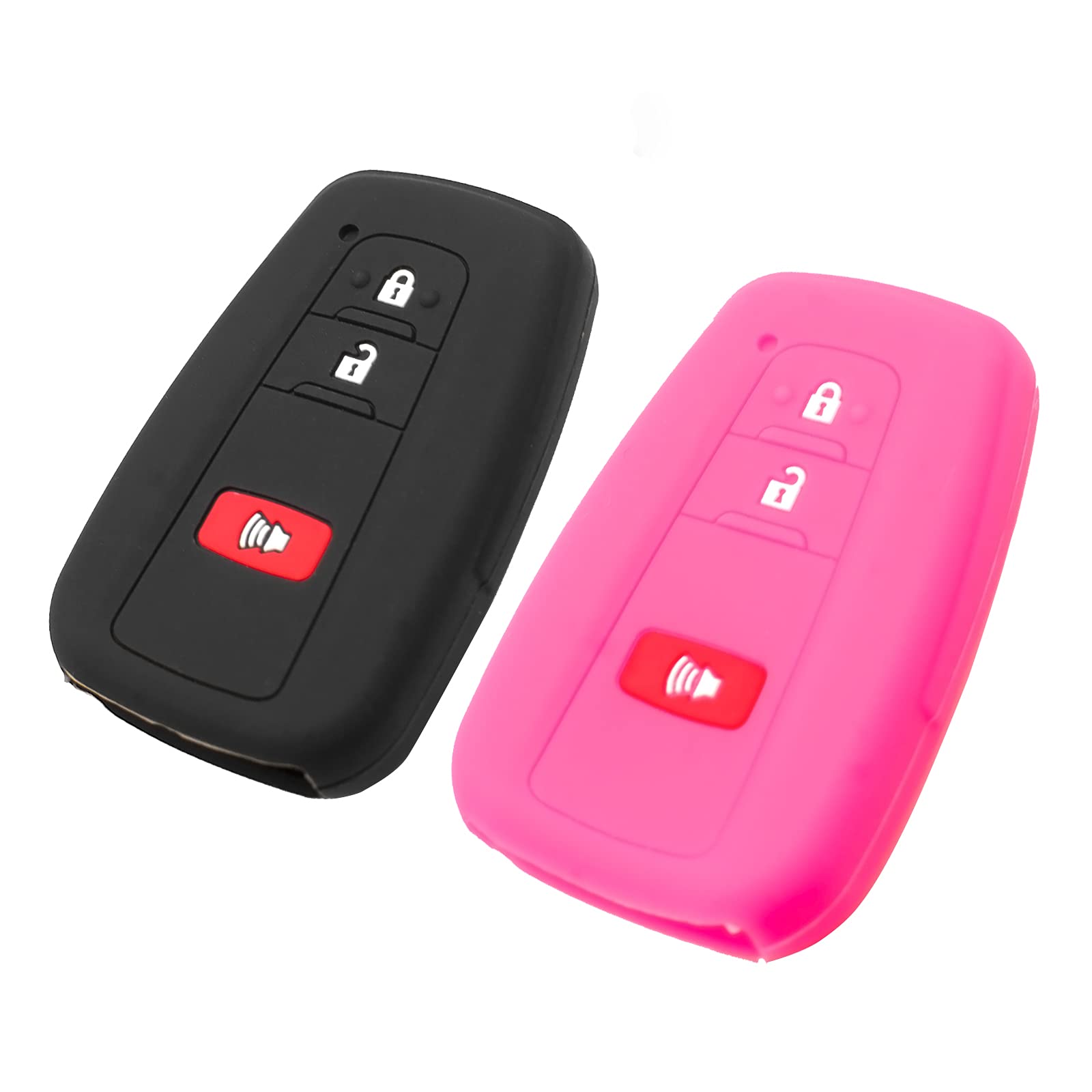 Eyanbis Silicone Key Fob Cover Fit For Toyota 4Runner, C-Hr, Corolla, Rav4, Highlander, Prius Prime C V Awd-E Smart 3 Buttons |