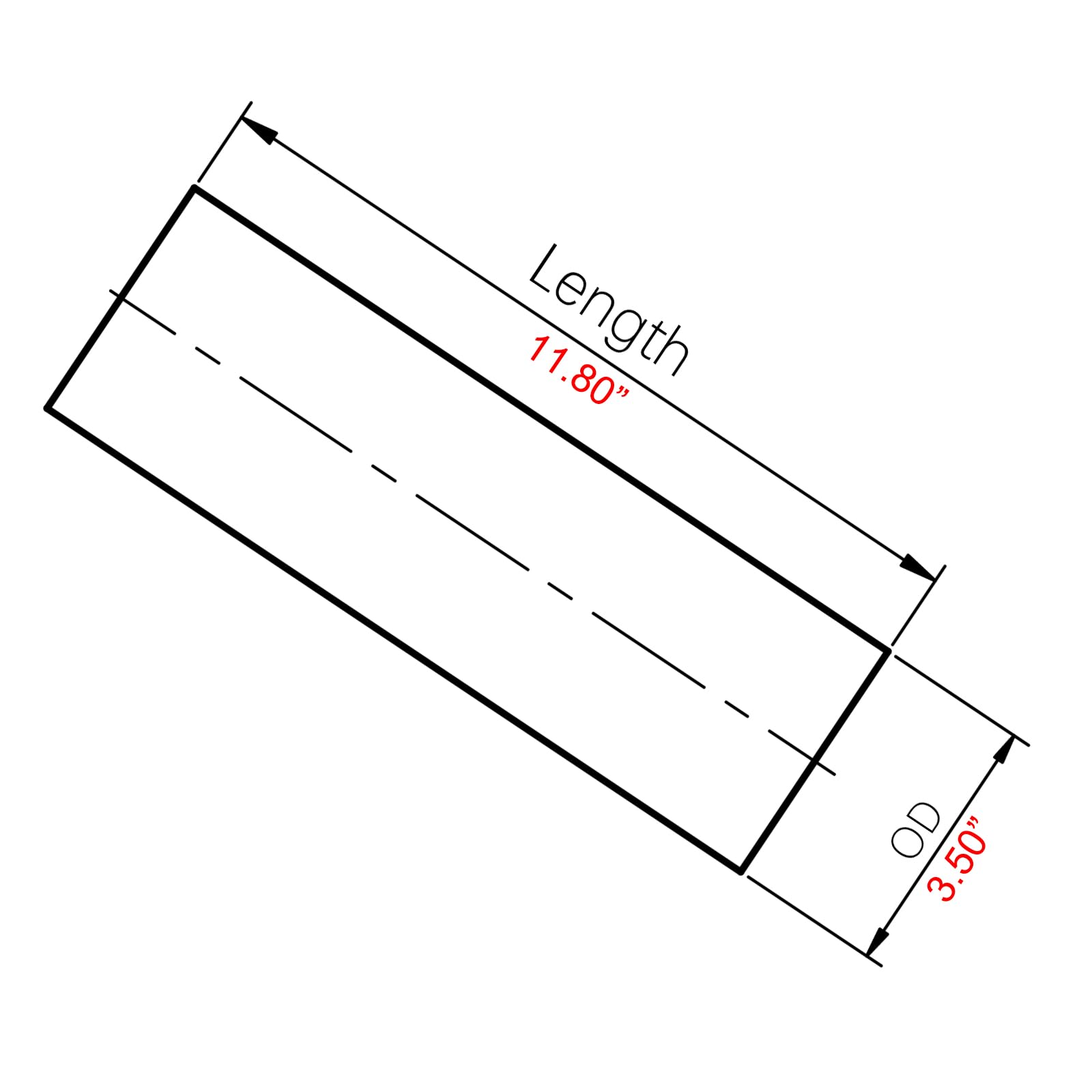 Ac Performance 3.5'' (89Mm) Od Straight Aluminum Intercooler Pipe Air Intake Tube, Brushed Finish