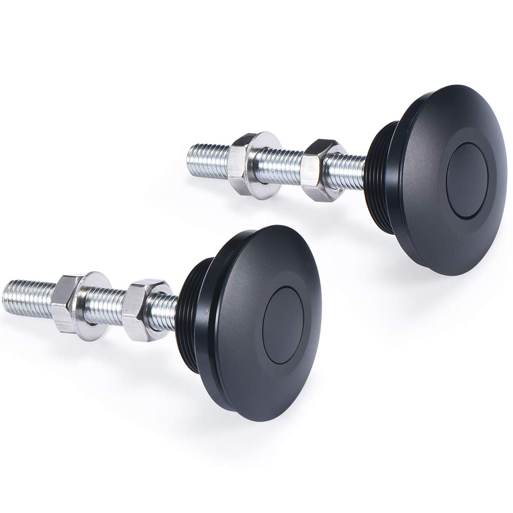 Rvcazon Stetion Quick Latch Hood Pins Universal 2 Pack 2.44' Diameter Quick Release Latch Push Button Quick Release Hood Bonnet Pins Lock Clip Kit (2 Pack-Black)