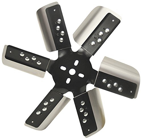 Derale 17015 15 Heavy Duty Stainless Steel Flex Fan Black Hub, Standard Rotation