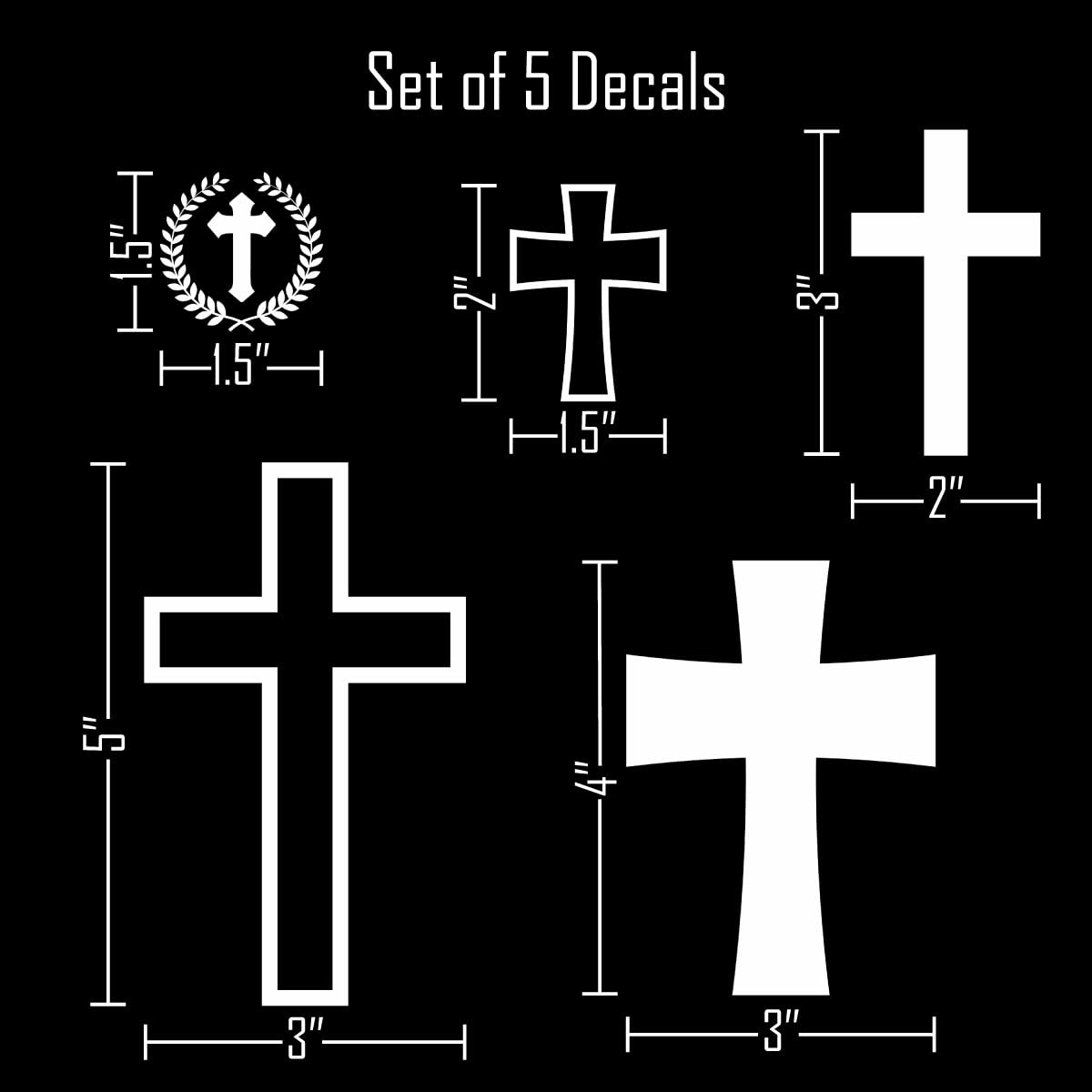Decalcomania Christian Crosses Decals - Stickers For Car Or Truck Window- Cross Car Sticker And Christian Cross Stickers
