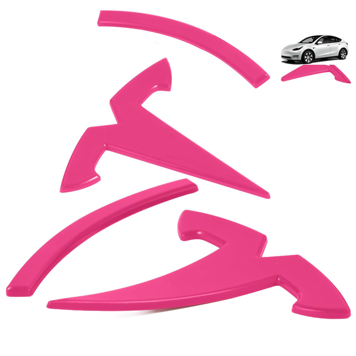 Emblem Accessories Compatible With Tesla Model Y 2023 2022 2021 3Pcs Logo Cover
