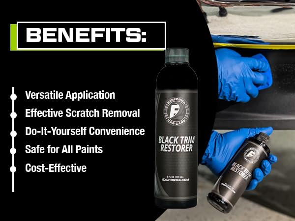 Exoforma Black Trim Restorer - Restores Factory Black To Plastic Trim - Protects Against Uv Rays - Unique Dye-Infused Formula La