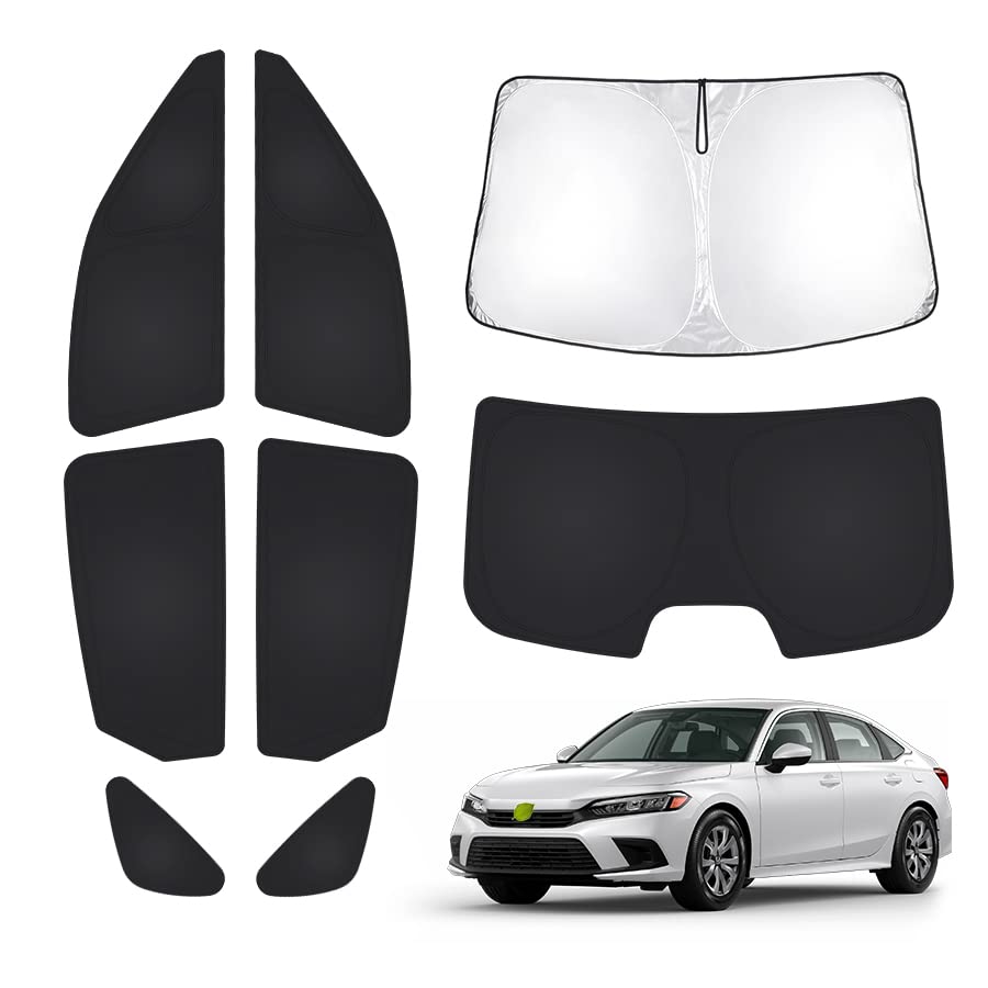 T Tgbros Window Sunshade For Honda Civic 2022-2024 2025 Windshield Side Rear Window Full Set Privacy Car Sun Shades Foldable Blo