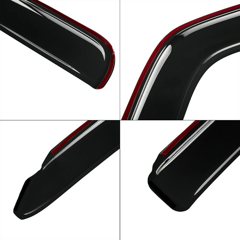 Zzdsnj Tape-On Rain Guard 4-Piece For 2018-2024 Jeep Wrangler Jl Unlimited 4 Door 2020-2024 Jeep Gladiator Jt Windows Visor Shie