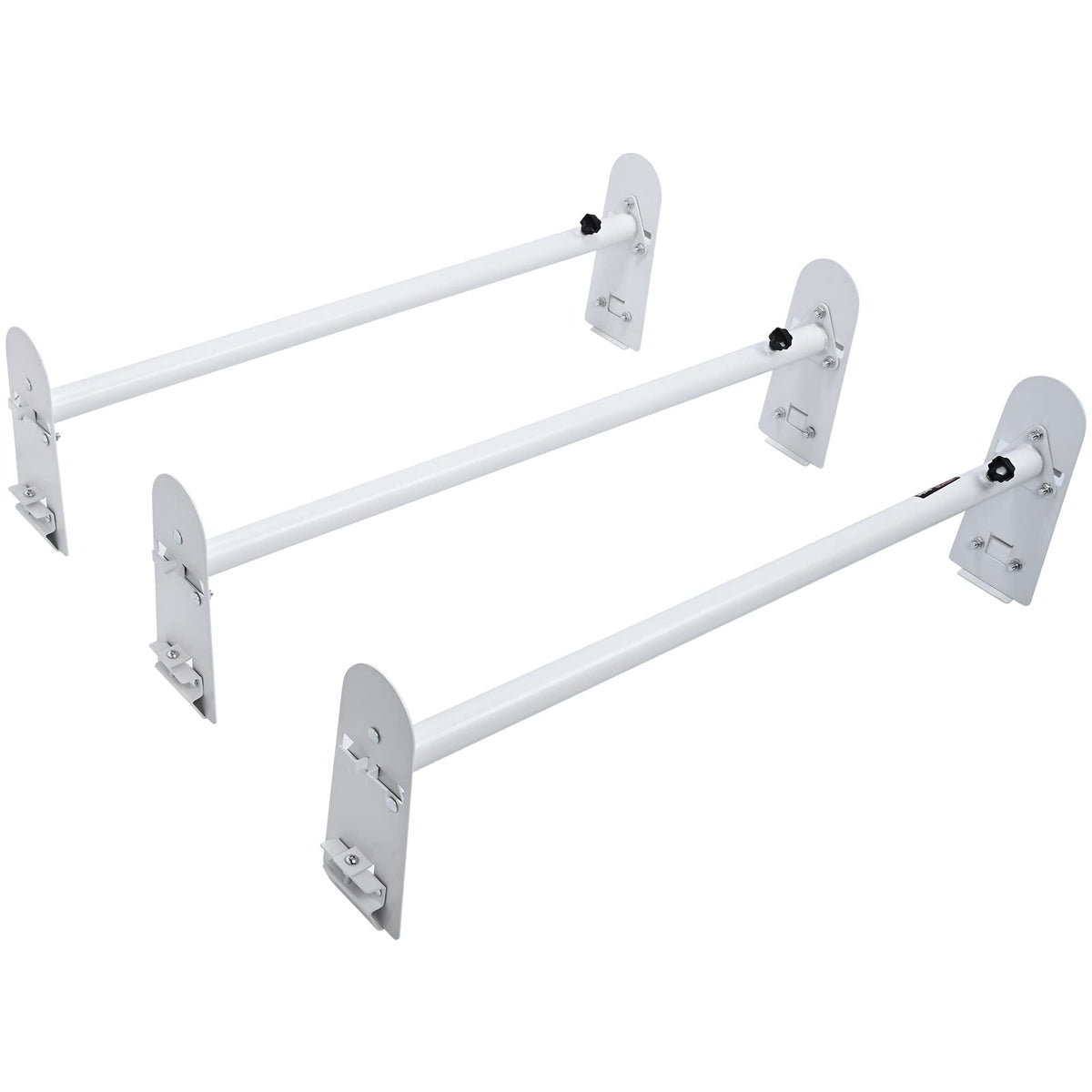 Vevor Ladder Racks For Van, 40.2 Inch-74.8 Inch Adjustable Van Racks, 750 Lbs Capacity Alloy Steel Roof Ladder Racks, Rain Gutter Racks Compatible With Minivans, Full-Size Vans, 3 Pcs White