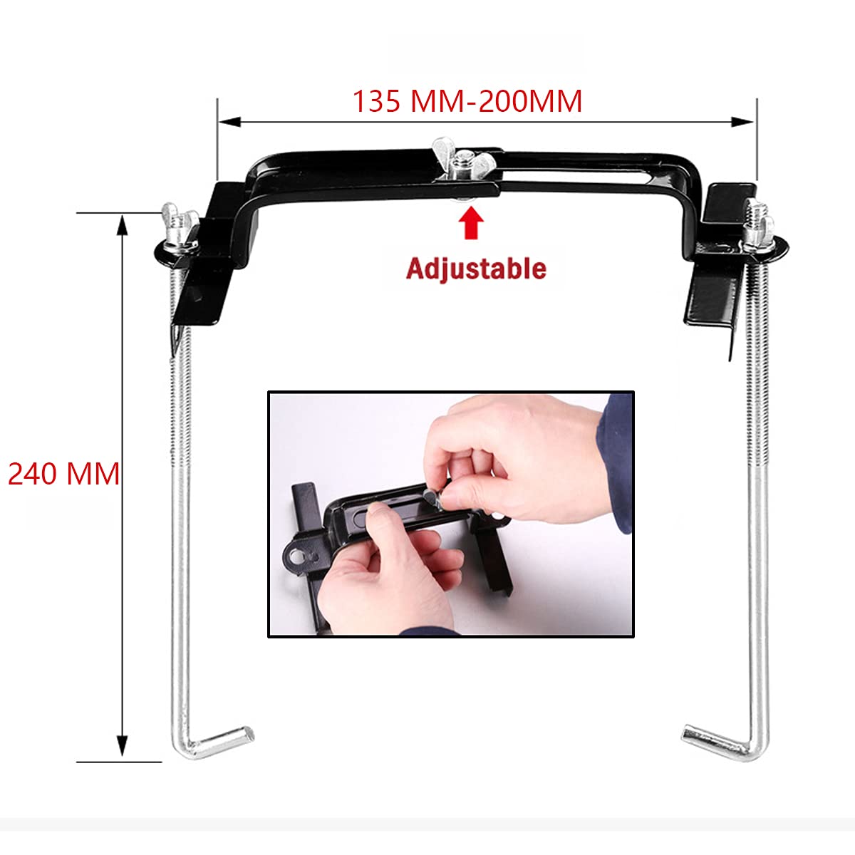 Adjustable Battery Hold Down, Universal Battery Adjustable Crossbar With L Bolt Battery Hold Down Holder For Car Suv (Bolt Length 24Cm/9.45Inches)