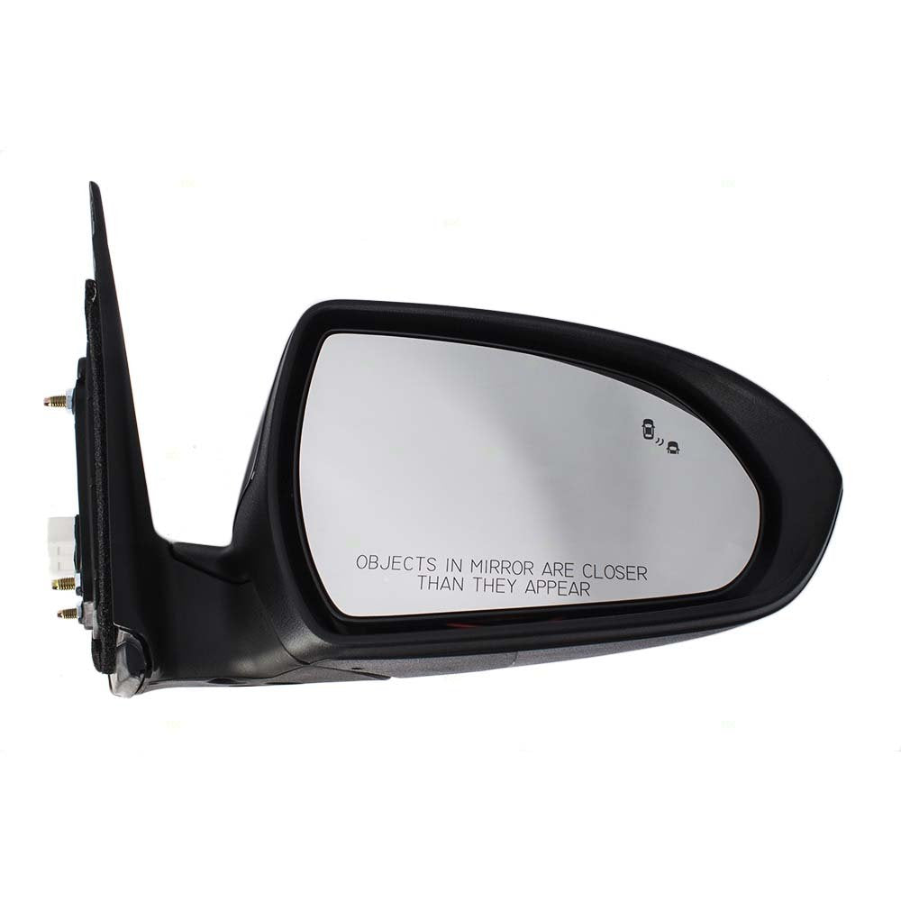 Brock Replacement Passengers Power Side View Mirror Heated W/Signal & Blind Spot Detection Compatible With 17-18 Elantra Sedan H