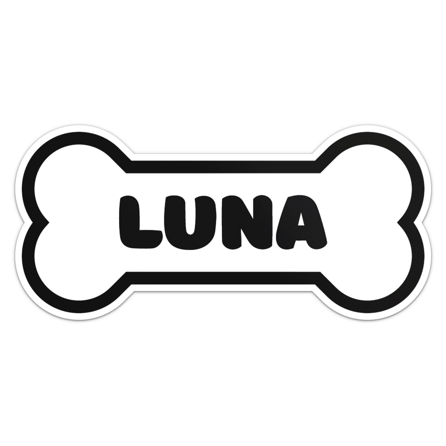 Luna Dog Name Sticker - Waterproof Vinyl Decal For Car Bumper, Laptop, Water Bottle, Wall, And Window, Size - 5'' Longer Side
