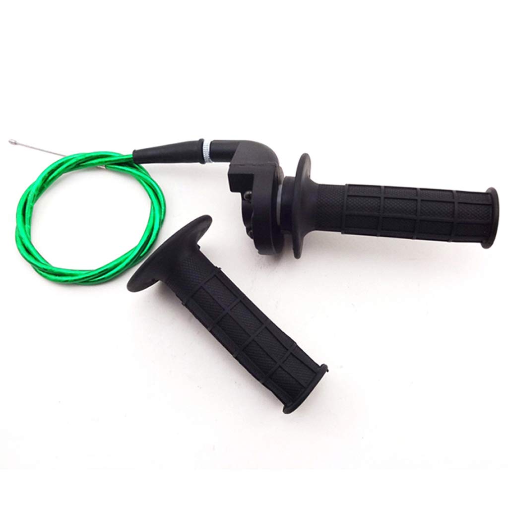 TC-Motor 7/8'' Green Twist Throttle Cable Black Hand Grips for Pit Dirt Bike XR CRF KLX Baja Apollo SSR Thumpstar Stomp DHZ 50cc 70cc 90cc 110cc 125cc 140cc 150cc 160cc