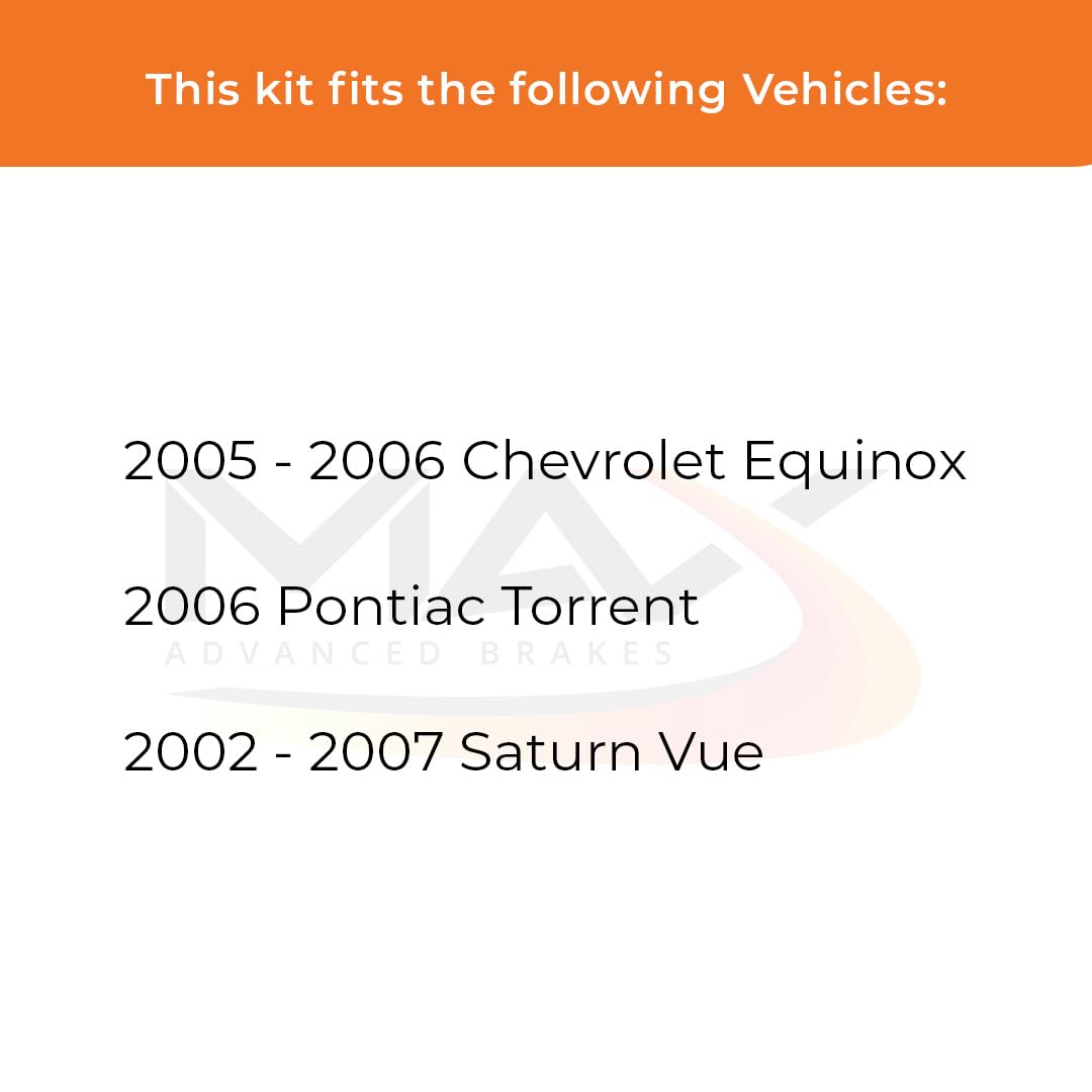 Max Advanced Brakes Front Brake Kit For 2005 2006 Chevy Equinox 2006 Pontiac Torrent 2002-2005 2006 2007 Saturn Vue Replacement Premium Oe Disc Brake Rotors And Ceramic Brake Pads