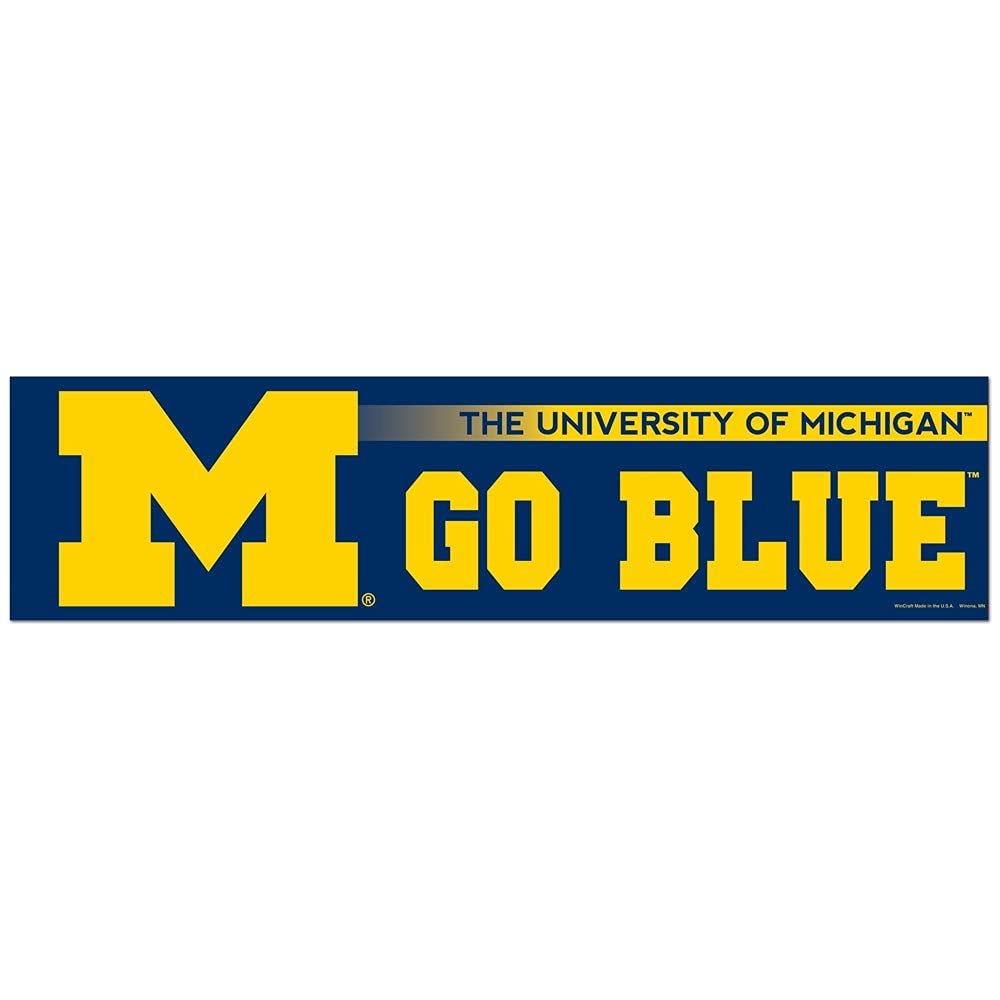 WinCraft UNIVERSITY OF MICHIGAN GO BLUE BUMPER STICKER NCAA
