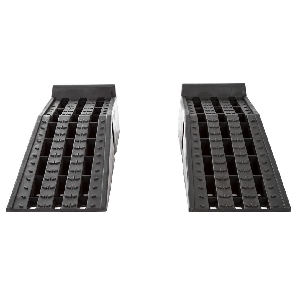 Black Widow Plastic Car Service Ramps - Lifts Vehicles 6.25 H For Maintenance Or Oil Changes - Each Ramp Is 12 W And 10,000 Lbs. Capacity Per Pair-Pack Of Two