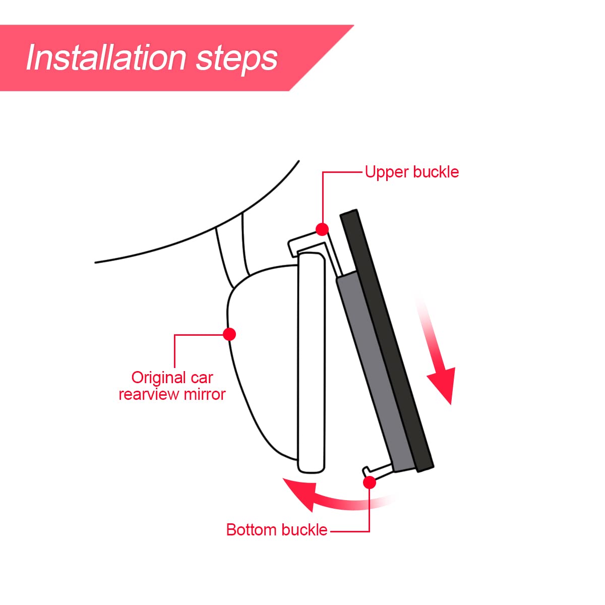 Bling Car Rear View Mirror, Rhinestones Crystal Clip-On Rearview Mirror With Hd Glass, Compatible With Most Cars, Suvs, Vehicles, Auto Interior Accessories For Women Girl (Blue)