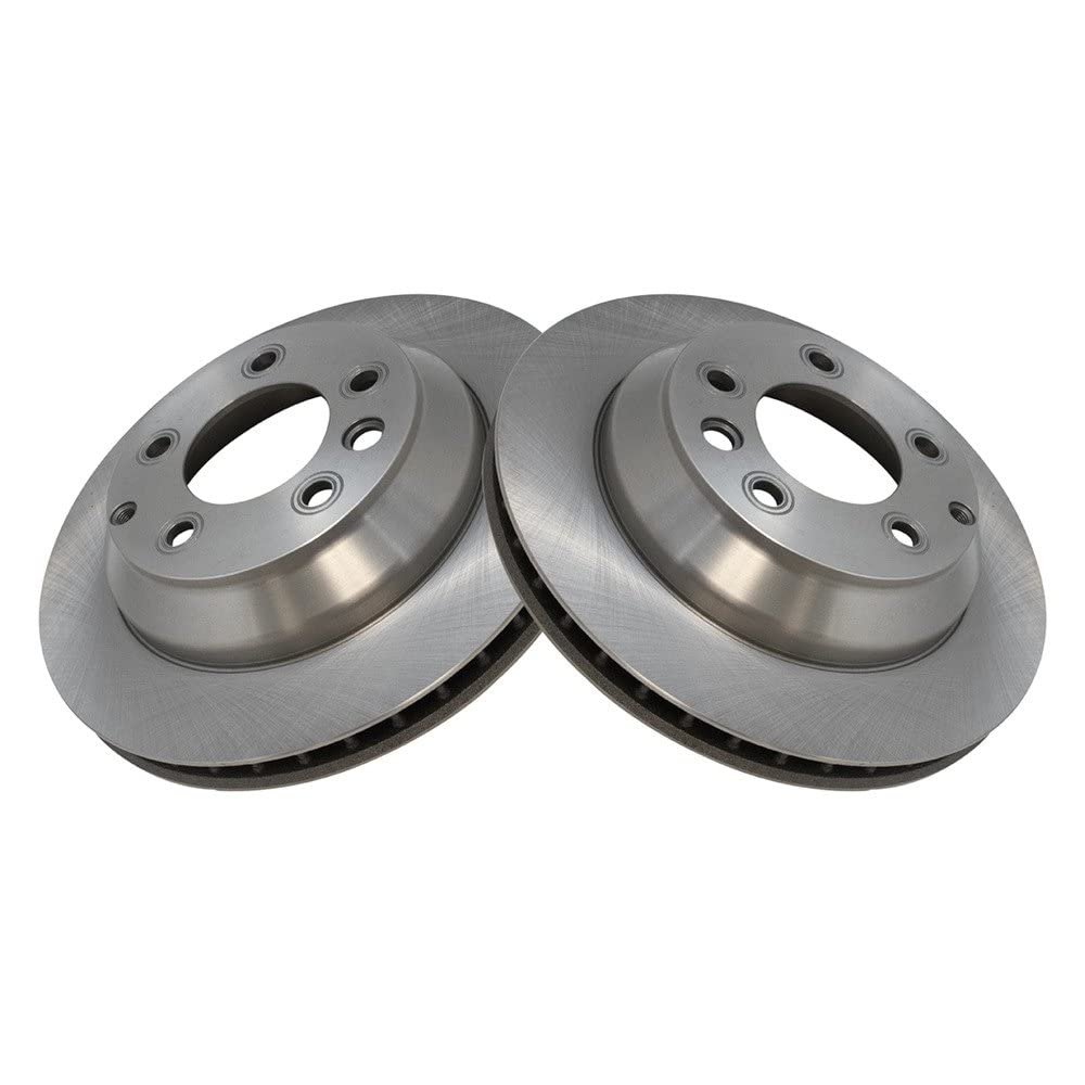 Trq Rear Brake Rotors Set Vented Compatible With 2007-2015 Audi Q7 2003-2018 Porsche Cayenne 2004-2017 Volkswagen Touareg